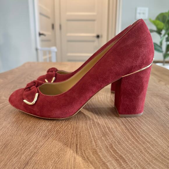 Michael Kors | Suede Merlot Pump Block Heels | Women’s Size 9 - Picture 7 of 11
